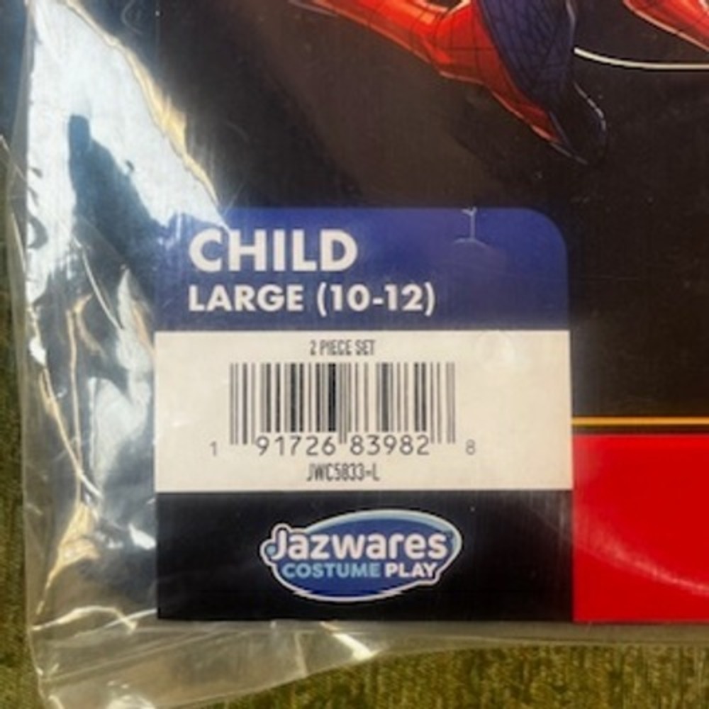 Marvel Spiderman Child Large 10-12 Costume‎ Spandex Zentai Suit Mask Jazwares - Picture 2 of 10